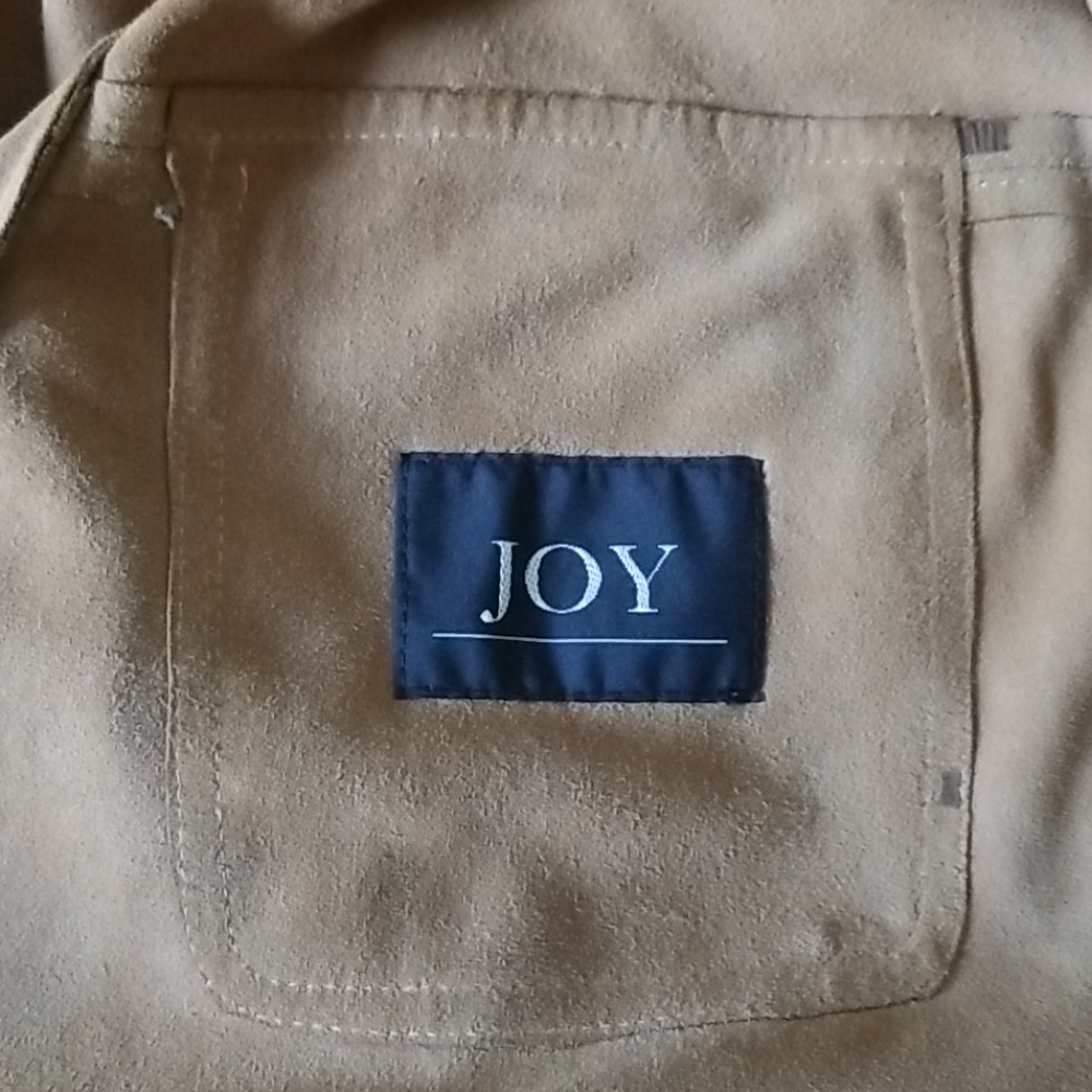 JOY Genuine Leather Camel Cardigan Size L Large - Picture 13 of 14
